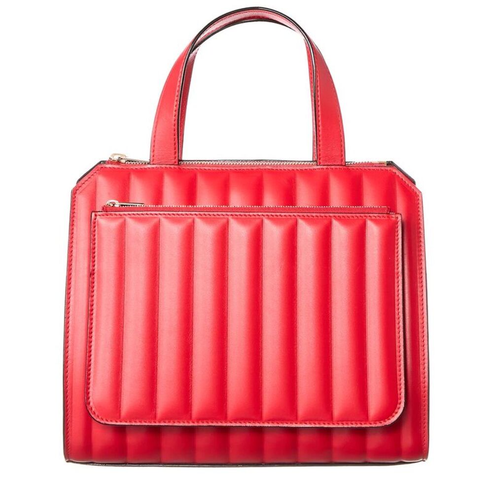 Valextra Passepartout Medium Leather Satchel, Red
